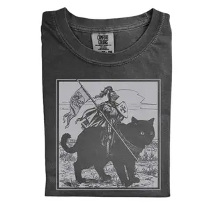 Medieval Knight Shirt, Renaissance Fair Knight Cat Rider, Funny Medieval Shirt, Ren Faire, Funny Meme Shirt, Medieval Fantasy Gift