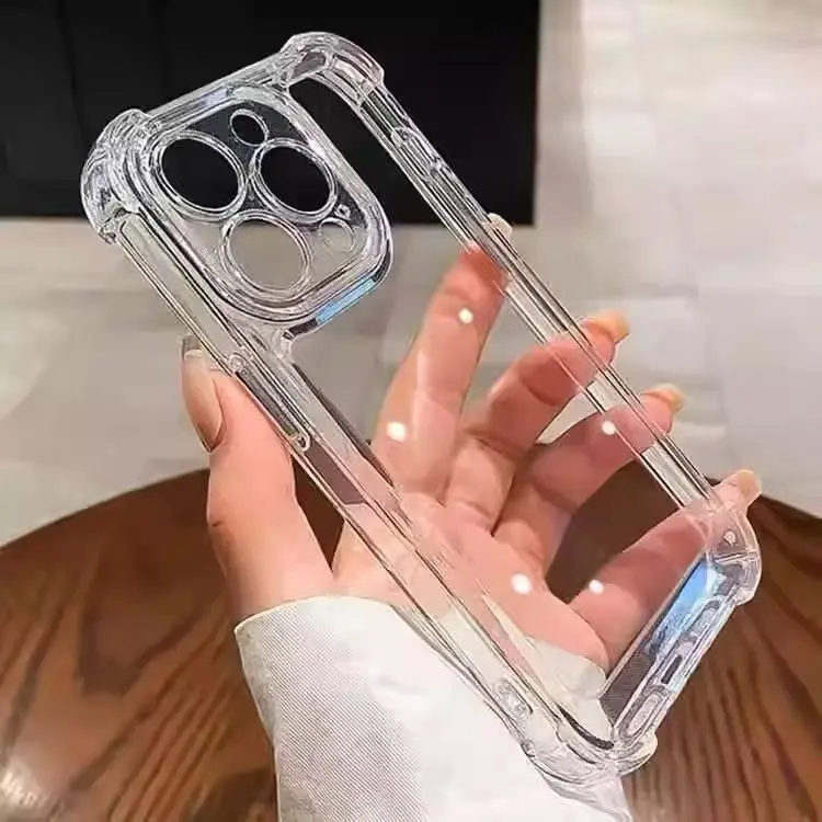 Four-corner Anti-drop iPhone 18Pmax 15/14 Pro Max Phone Case Apple 13/14 Simple 12/11 Transparent Soft XS Max