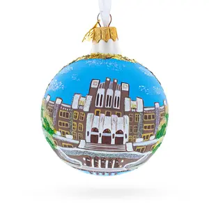 Central High School National Historic Site, Little Rock, Arkansas, USA Glass Ball Christmas Ornament 3.25 Inches