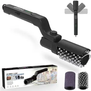 Electric Grill Brush, Cordless Electric BBQ Grill Cleaner with  , Rechargeable Grill Cleaning Brush for Burnt-  & Grill Grates