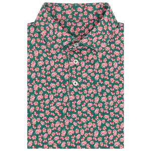The Azalea Spring Pink Golf Polo Shirt Short Sleeve Lightweight Print Menswear