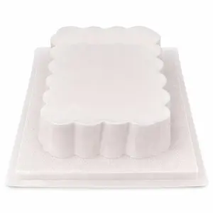 Rectangular Scalloped Gelatin Mold – 3.4L Fluted Jello Mold – Molde Rectangular para Gelatina – Decorative Layered Dessert Mold – Semi-Rigid Plastic – Made in Mexico
