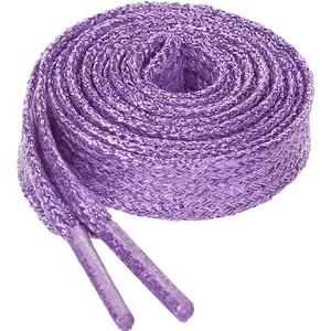 BLISSFUL STEP Glitter Shiny Metallic Sparkling Flat Sneakers Shoelace Shoe Strings