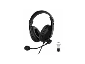 Morpheus 360 Deluxe Multimedia Stereo USB Headset - Adjustable Microphone - Lightweight Comfortable Design - Soft Eco Leather Ear Cushions - Over Ear - Black - HS3500SU