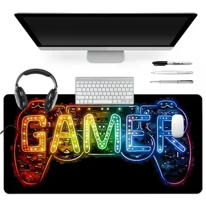Extra Large Colorful Gamer Controller Mouse Pad LED Gaming Mouse Pad 35x16 Inch Computer Keyboard Mousepad Suitable for Families, Offices and Schools. Perfect Gift for Family Members and Friends, Gaming Room Accessories