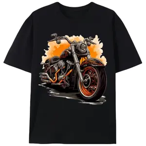American Chopper Motorcycle Biker T-Shirt, Men's Unisex Biker Life Graphic Tee, Cool Harley Style Casual Shirt for Riders