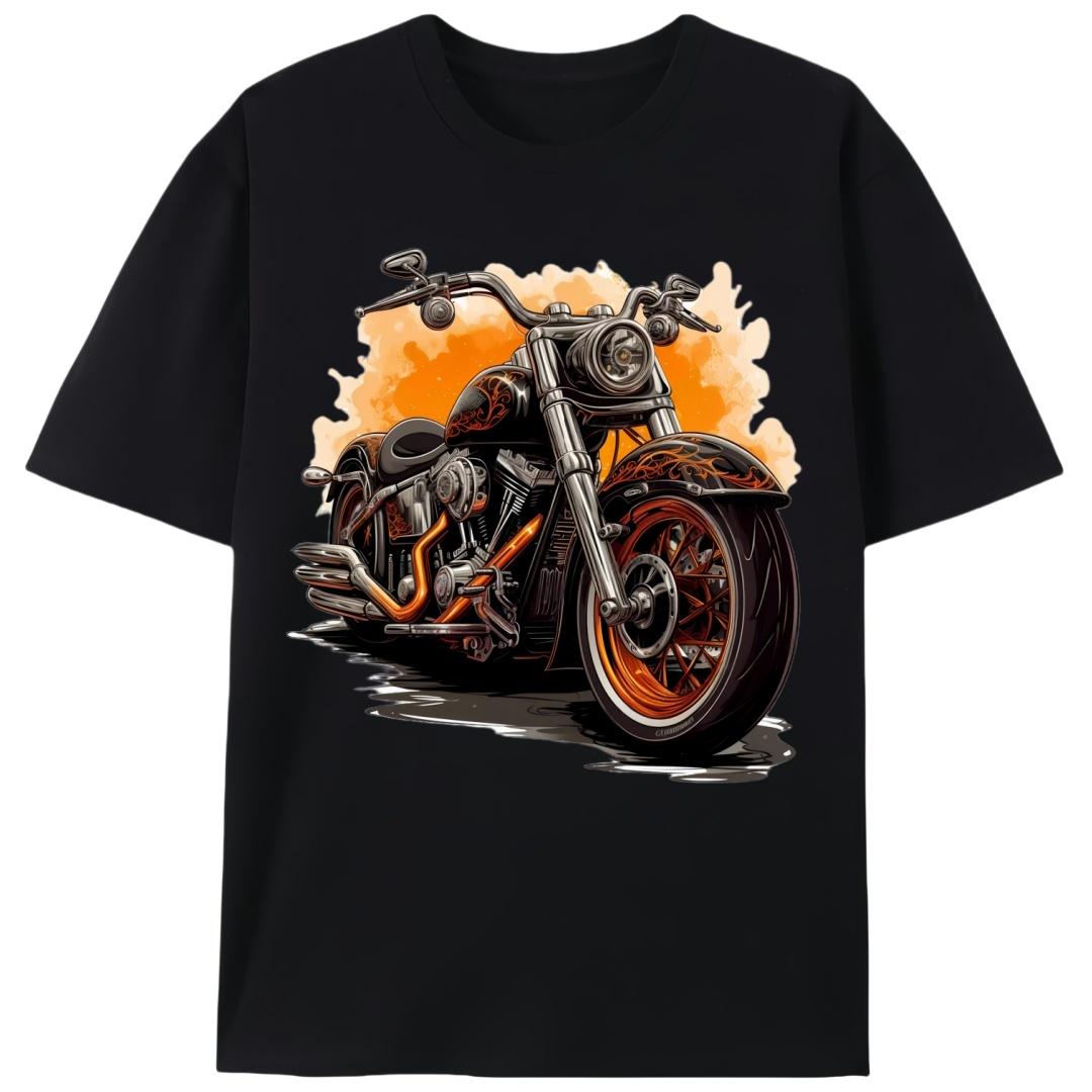 American Chopper Motorcycle Biker T-Shirt, Men's Unisex Biker Life Graphic Tee, Cool Harley Style Casual Shirt for Riders