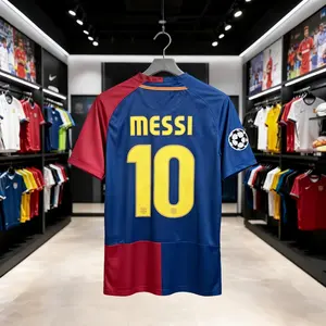 08 09 Home 10# Messi Retro Short Sleeve Soccer Jersey Fans Version