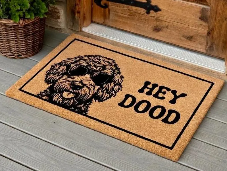 ラグマット 約94cm × 約150cm French bulldog Calloway Mills French Bulldog Doormat 17