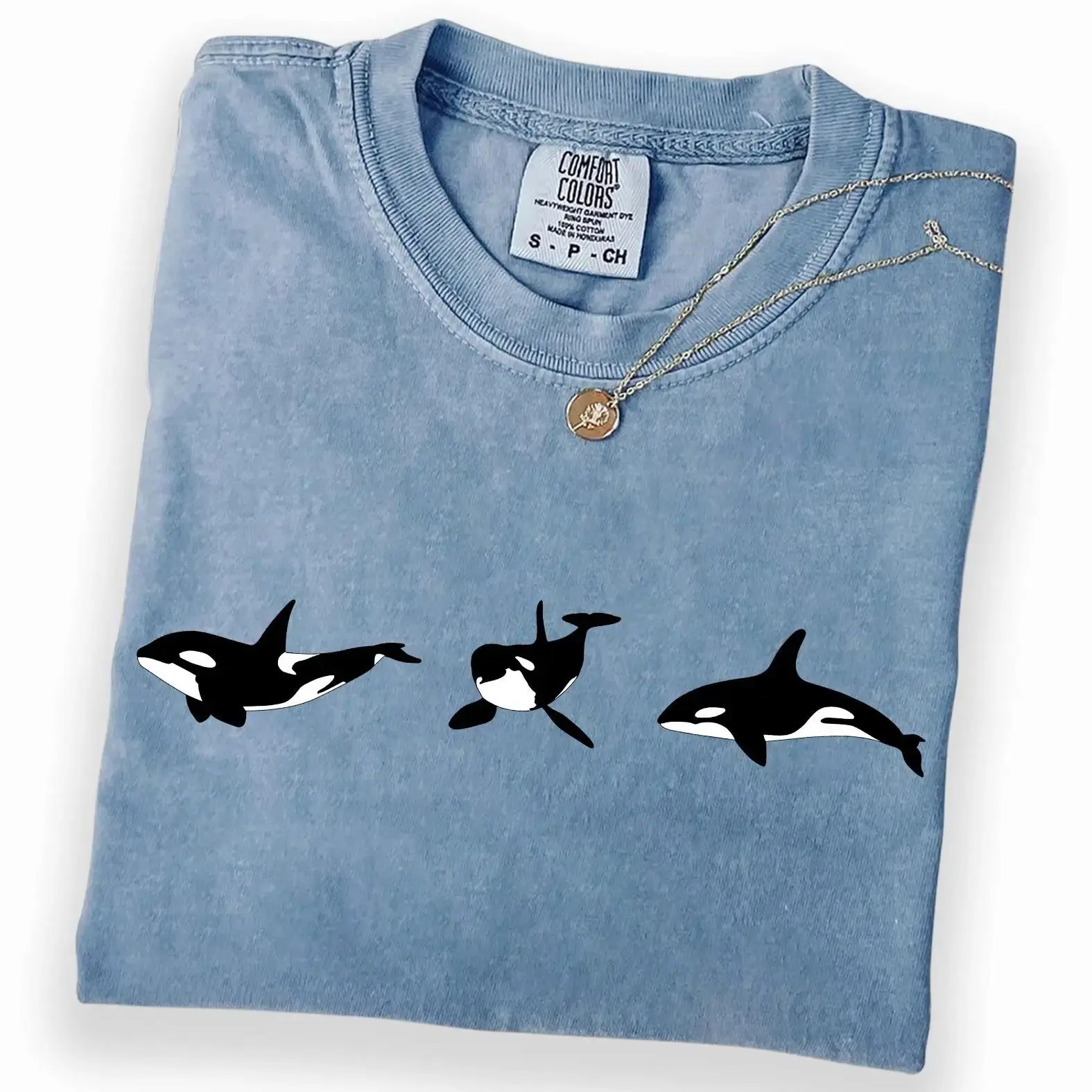 Comfort Colors Orca Tee, Minimalist Killer Whale, Marine Life Lover Gift by Adrian Originals, Soft Garment-Dyed Vintage T-shirt, Made In The USA	
