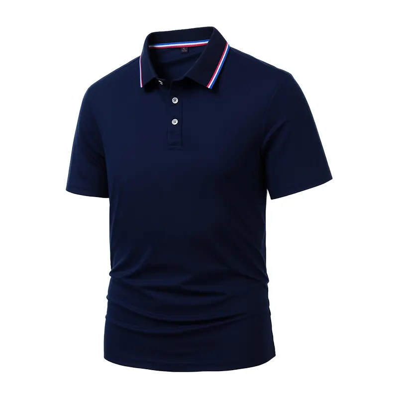 LEDUNTINO Men's 5-Pack Quick-Dry Color Block Striped Polo Shirts