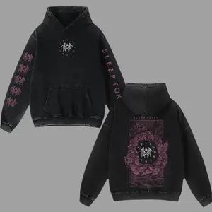 Sleep Token Washed Hoodie – Vintage Metal Band Oversized Sweatshirt, Rock Music Graphic Pullover, Unisex Concert Streetwear Merch Gift for Fans