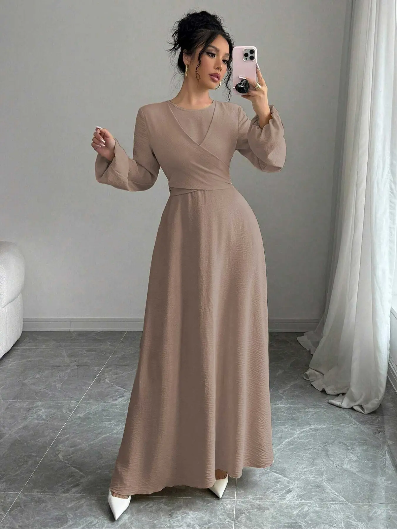 Women's Muslim Middle Eastern Wrap Dress, Versatile Wear Styles, Stylish Long Sleeve Maxi Dress, Modest Muslim Outfits, Perfect for All Occasions - TikTok Shop Women's Muslim Middle Eastern Wrap Dress, Versatile Wear Styles, Stylish Long Sleeve Maxi Dress, Modest Muslim Outfits, Perfect for All Occasions - TikTok Shop