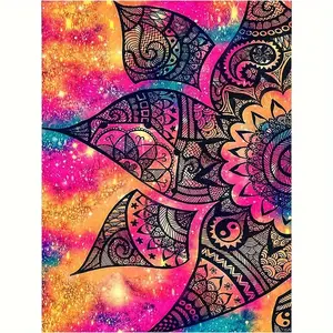 5D Full Drill Galaxy Mandala Lotus Diamond Painting Kit - Mystical Boho Charm | DIY Gift for Yoga Lover, Birthday & Home Decor | Perfect Wall Art for Living Rooms, Meditation Spaces & Spiritual Nooks