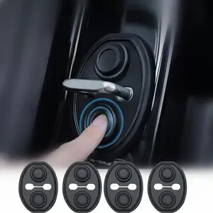4-Piece Car Door Lock Protection Pad Silicone, Soundproof Shock Absorbing Car Door Lock Cover, Universal Car Door Lock Clip Rubber Sleeve