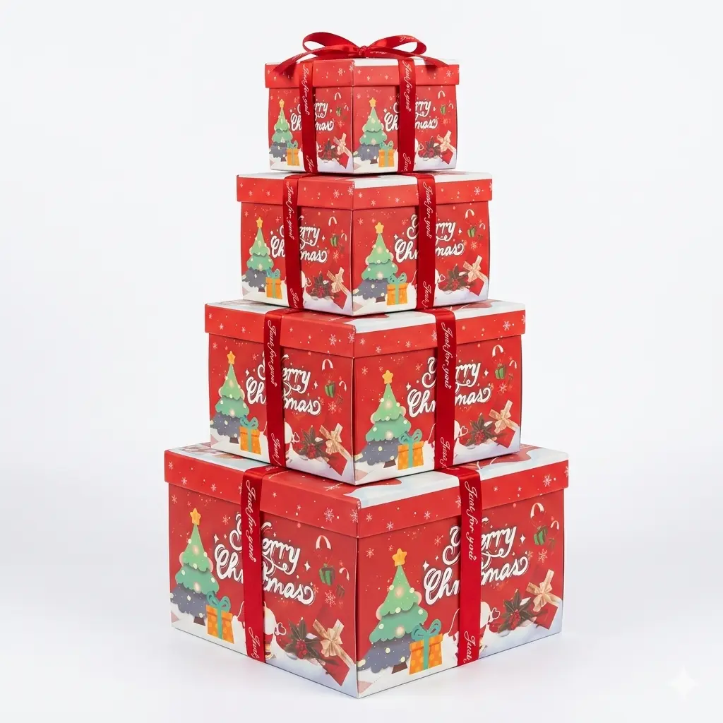 4 Layer Christmas Santa Explosion Box with Money Slot & Snack Compartments, Valentine's Birthday Surprise Gift Box, The Love Box for Holidays