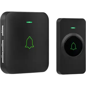 Wireless Door Bell, Mini CB-11 Waterproof Doorbell Chime Operating at 1000 Feet with 52 Melodies, 5 Volume Levels & LED Flash - IP55 Weatherproof - FCC & RoHS Certified - Long Range Performance