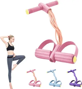 2026 Latest 8-Tube Pedal Resistance Device, Fashion Puller Exercise Resistance Band for Full Body Workout, Sit up Leg Stretch Rope Exercise Bands, Foot Resistances Band with Handle for Home Gym