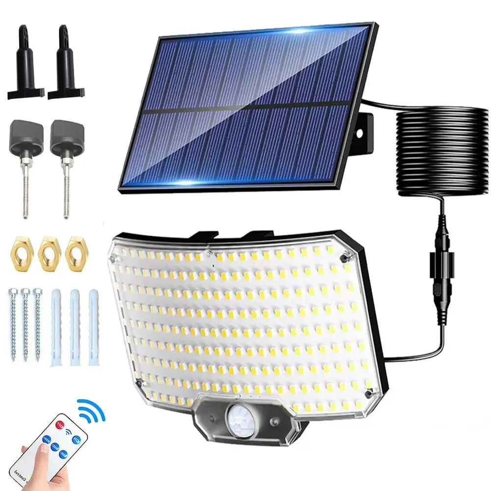 234 LED Solar-Powered Outdoor Wall Lights - 300° Adjustable, 3 Lighting Modes, Motion Sensor, IP65 Water Resistant, No Wiring Security Flood Lights (1/2 Pack) for Fence, Front Door, Yard