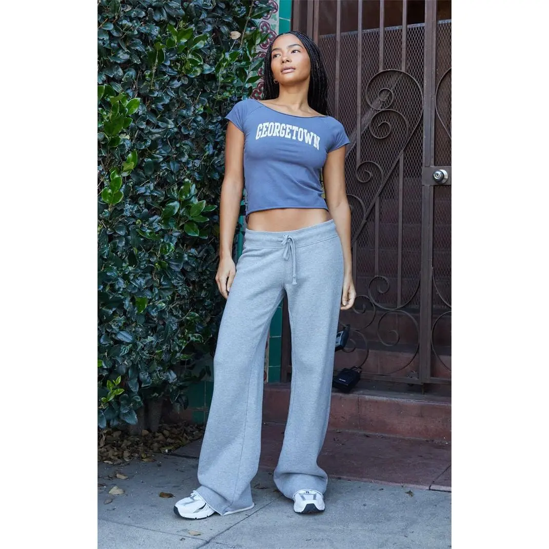 John Galt Women's Light Gray Hilary Soft Yoga Baggy Sweatpants