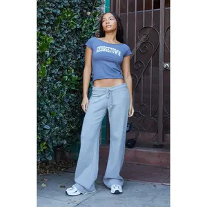 John Galt Women's Light Gray Hilary Soft Yoga Baggy Sweatpants