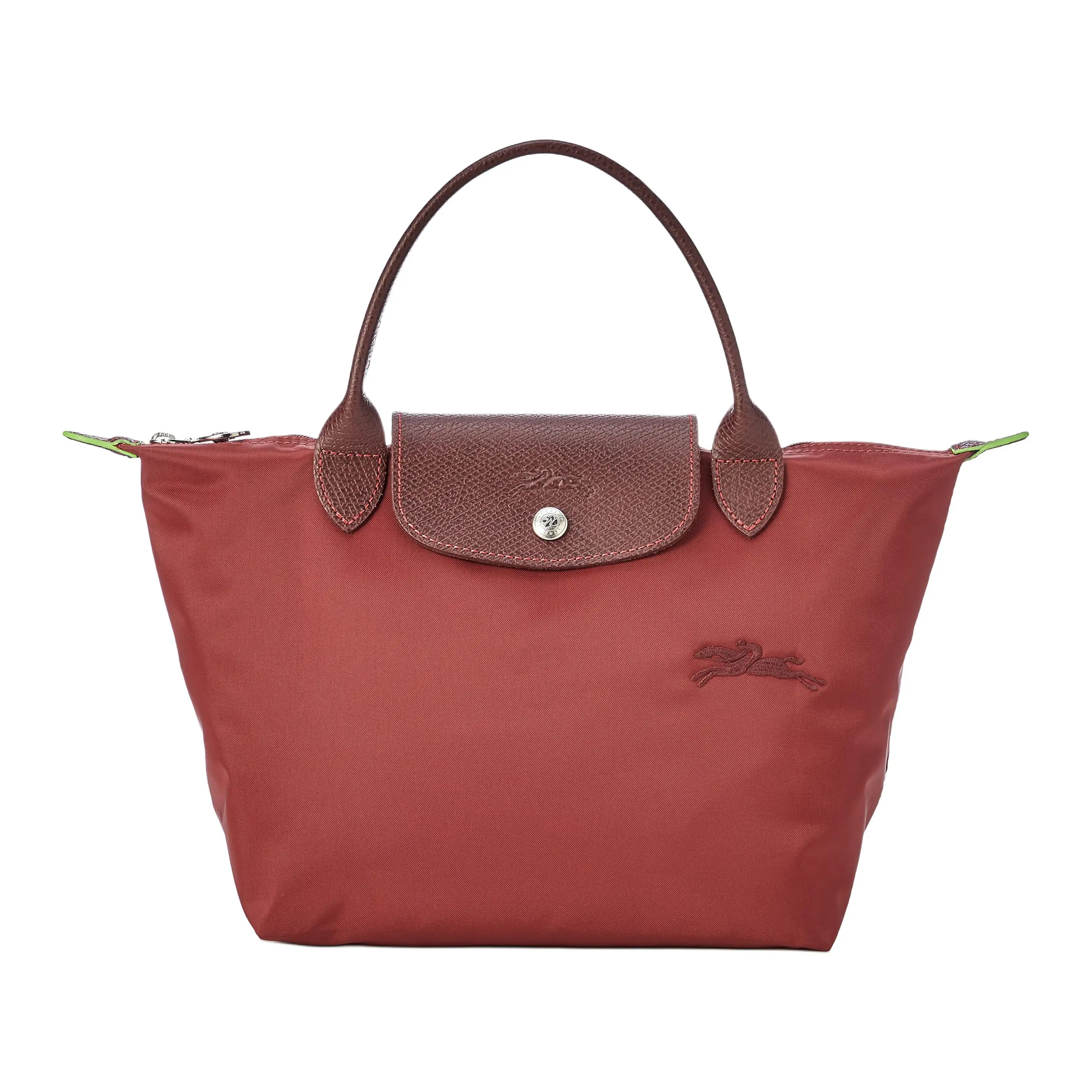 Women's Longchamp Le Pliage Logo PU Tote Bag - Pomegranate, Casual Shopping Bag, Shoulder Tote