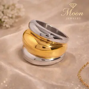 Dual Tone Dome Ring – Modern Luxe