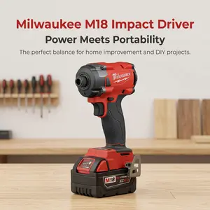Milwaukee M18 Inch Screwdriver/Driver Tool | Bare tool only | Suitable for deck screws, cabinet installation, and automotive fasteners | Brushless rechargeable impact driver | Up to 2,000 in-lb torque, 3,600 RPM, and a compact body measuring 4.59 inches