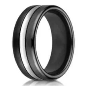 Men's Cobalt and Black Ceramic Wedding Ring  | 7.5mm