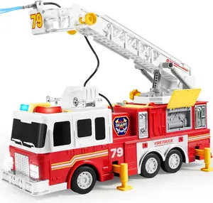 2025 Toys for Kids Extra Large Fire Truck Toys with 33-inch Ladder Lights, Sirens, and Realistic Features Perfect for Boys & Girls Birthday Gifts for Kids Kids Outdoor Play Valentine's Day Gifts for Kids