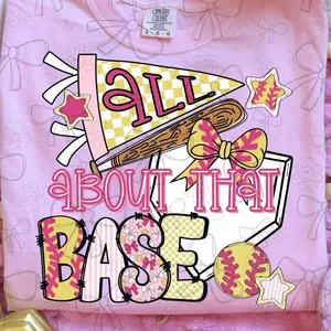 Comfort Colors 1717 Graphic Tee - All about that base, 100% Ring-Spun Cotton, Unisex Relaxed Fit, DTF Design, Vintage Washed Look, Soft & Durable - Shirt