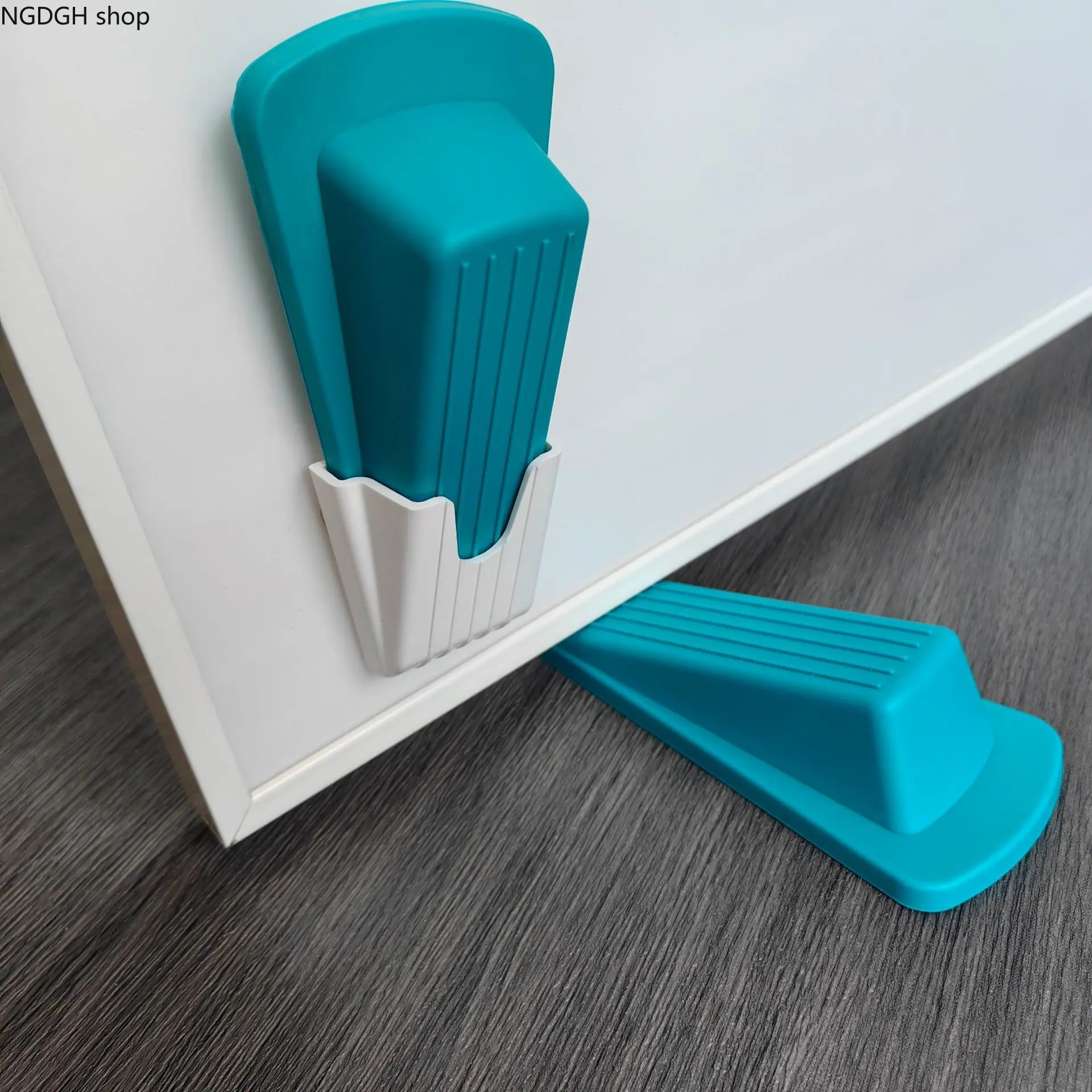 Slidable Rubber Door Stopper with Wall Mount Holder, Non-Slip Shock Absorbent Design, Perfect for Bedroom, Bathroom & Office Doors, Prevents Slamming & Keeps Doors Open Securely