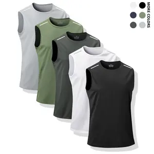 5pcs Men'S Athletic Tank Tops , Sleeveless Basketball Training Vest  Quick-Dry Summer Workout Shirts in , Regular Fit for Sports & Casual Wear, Basketball Tank Tops