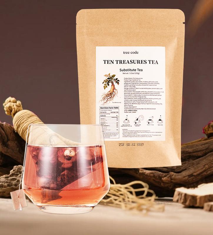 [LIVE]Treecode 10-in-1 Ginseng & Sea Cucumber Tea | Upgraded Ten Treasures Formula with Maca & Goji | Premium Men's Vitality & Energy Booster | Natural Herbal Wellness Blend