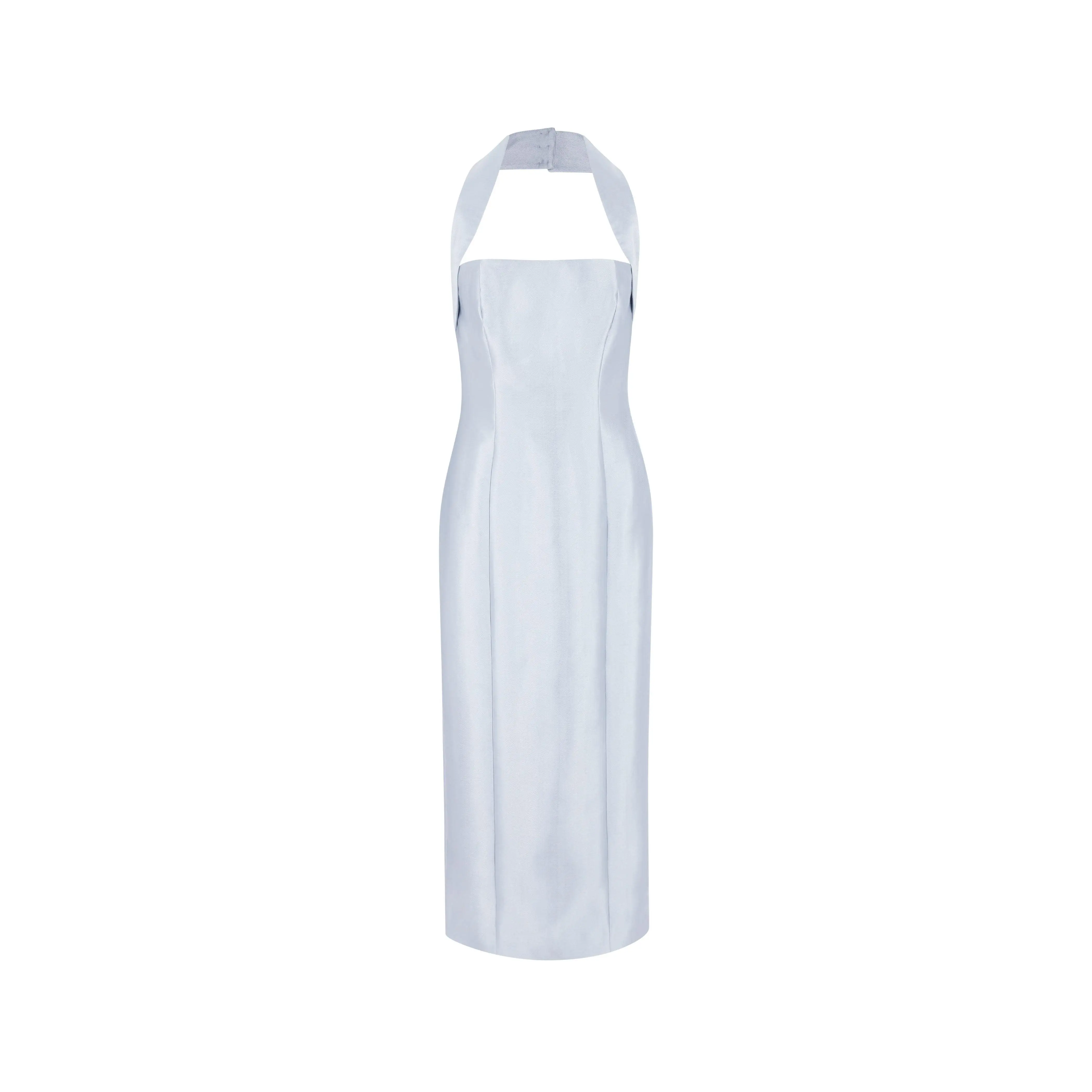 The Athena Midi Dress in Ash Blue
