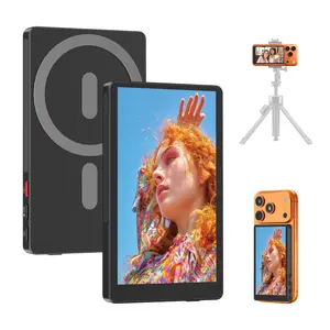 Phone Vlog Selfie Monitor Screen, Magnetic Wireless Back Camera Selfie Monitor with Focus Adjustment ONLY for iPhone, Support 4K 30fps Wireless Recording for iPhone 15/16/17 TikTok YouTube Instagram