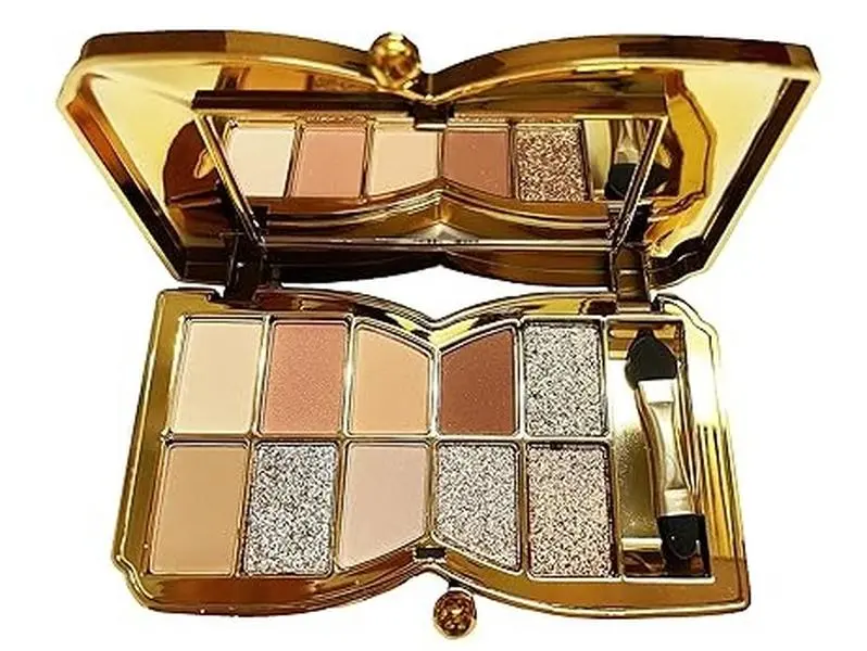 Glitter Eyeshadow Palette,10 Colors Sparkle Shimmer Eye Shadow Highly Pigmented Long Lasting Makeup Set Gold (Type 10)