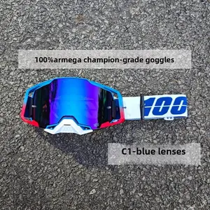100% Armega Champion Grade Goggles C1-blue Lenses Off-Road Motorcycle Goggles Dustproof Ski Goggles Bike Glasses Sports Cycling Sunglasses