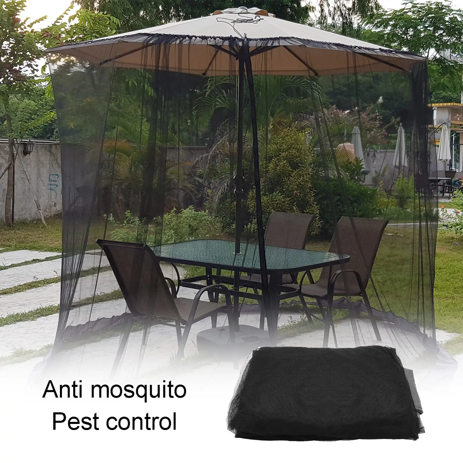 Patio Umbrella Protective Ventilated Polyester Mesh Cover - 230cm Height, 10m Circumference, Neutral Color, Round Shape, Fits 250-300cm Sizes for Sports & Sun Protection, Ventilated Net