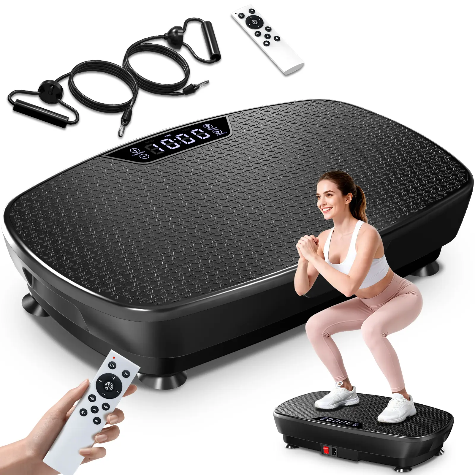 Vibration Plate Exercise Machine, Vibration Plate for Lymphatic Drainage, Body Workout Vibrate Fitness Platform 400 Lbs Capacity Full Relax Muscles for Home Women Men Home Gym Equipment Multifunctional Home Gym
