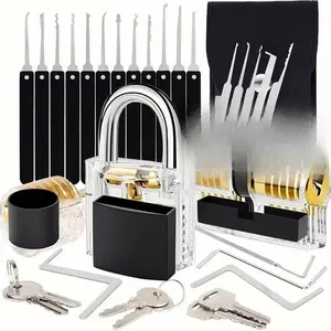 37 Pick Waterproof Lock Pick Set with Stainless Steel Keys for Outdoor Gates, Sheds, Trailers & Toolboxes Dial Combination Padlock for Luggage