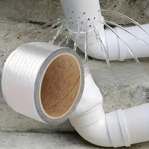 Waterproof Self-Adhesive Aluminum Foil Tape - 1 Roll - Self-Sealing And Leakproof, Silvery Butyl Tape Waterproof Sealant, RV Repair Aluminum Foil Sticker, Suitable for Roof/Wall/Pipe - Window And Edpm Roof Sealing Strip, Marine And Pipe Sealing Tape