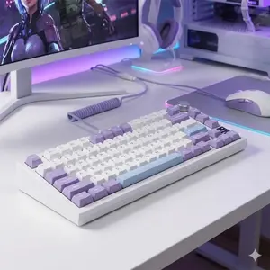 3-in-1 Mechanical Keyboard: Wired/Wireless/Bluetooth, Custom RGB Backlight, Gaming & Office Use. Hot-Swappable Switches, Replaceable Keycaps, Color Display with Control Knob. 4000mAh Long Battery Life, Portable & High Performance.