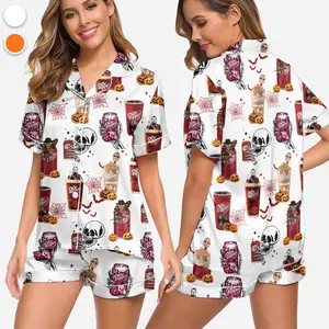 Halloween Dr Pepper Pajamas Set, Ghost Pumpkin Skeleton Pajamas, Holiday Gift, Spooky Season Gift, Halloween Matching Set