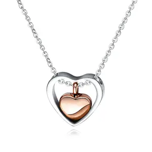 Stainless steel necklace commemorative souvenir men's and women's love pendant