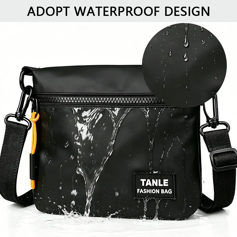 Unisex Waterproof Crossbody Bag - Lightweight Sling Bag with Zipper Closure for Travel, Commuting & Outdoor Sports