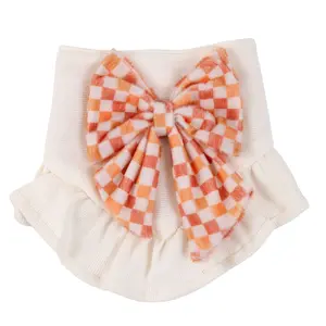 Dog Bandana Ruffles and Bow Checkered