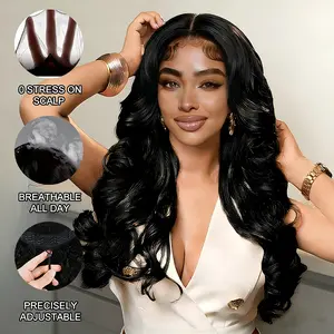 [Cheapest Price] Goulus 3s Ready To Wear Glueless 7x6 HD Lace Front Wig Human Hair With Pre Plucked Natural Hairline Pre Cut Lace No Glue Needed Body Wave Wig High Density 200% Density Soft & Full Human Hair Beginner Friendly Wig For Black Women