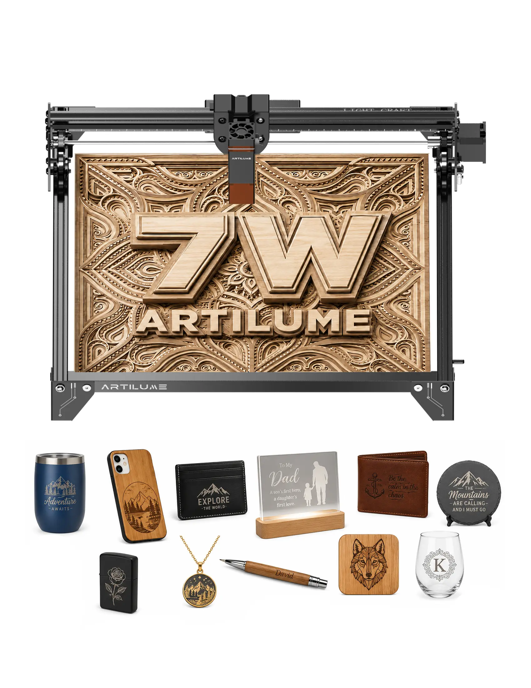A4 Laser Engraver Machine, 12W Laser Cutter & Engraver with 0.06mm High Precision, Large 400 × 400mm Working Area for Wood, Metal, Acrylic & Leather DIY Projects