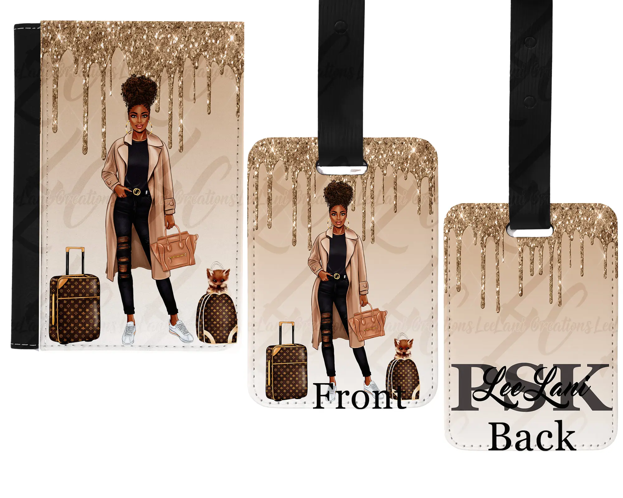 Luxury Personalized Passport Holder & Luggage Tag Set | Custom Travel Gift